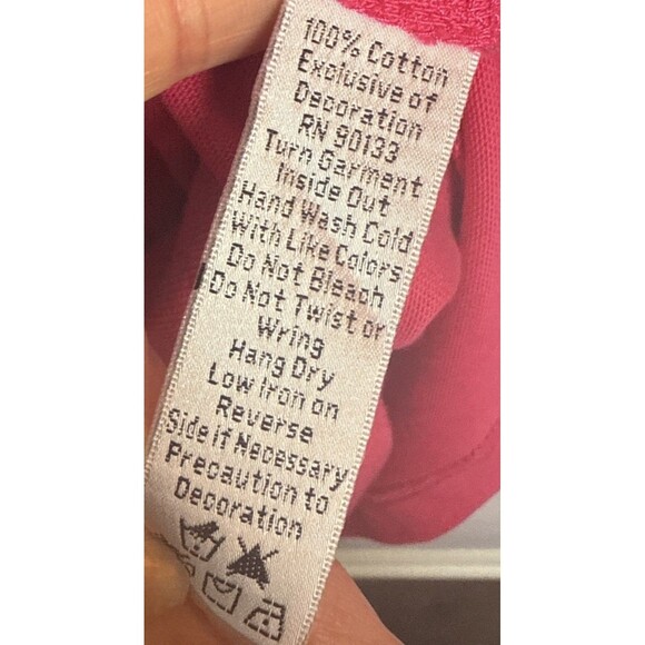 Quacker Factory Womens Shirt Large Pink Flamingo Colorful Fun Cruise Vacation - Picture 6 of 11